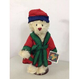 The Vermont Teddy Bear Company Christmas Robe & Hat New